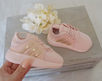 girls rose gold adidas