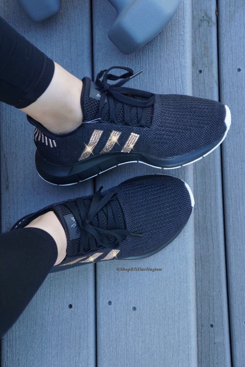 adidas with rose gold stripes