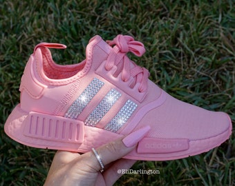 Women's Youth Pink NMD Shoes Silver Swarovski - Etsy