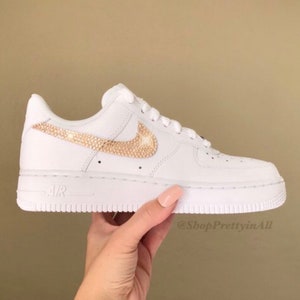 rose gold nike air force ones