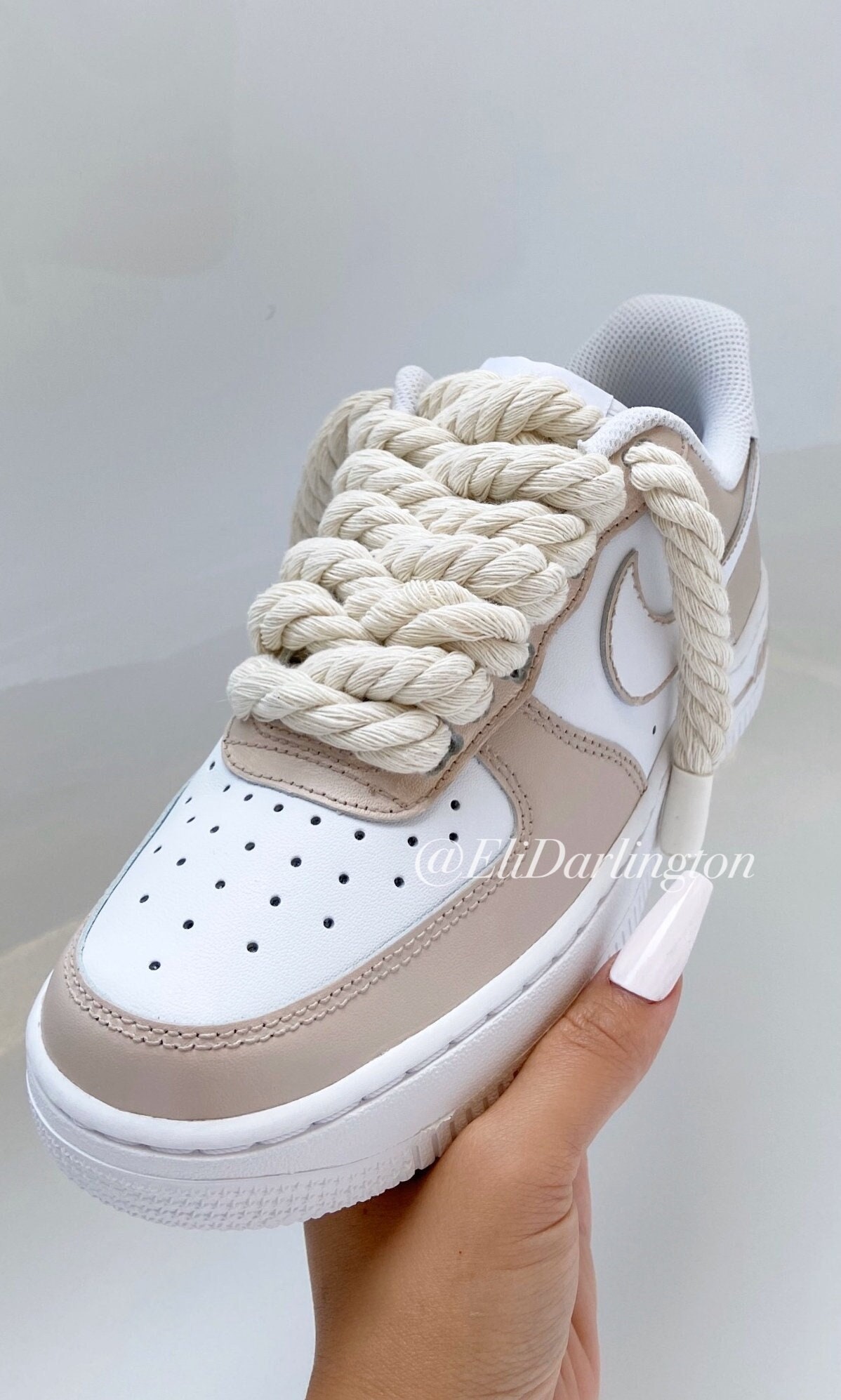 Custom Hand Painted Nike Air Force Sneakers With Rope - Etsy Norway