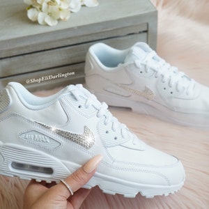 Womens nike air max 90 rose gold with shop swarovski crystals