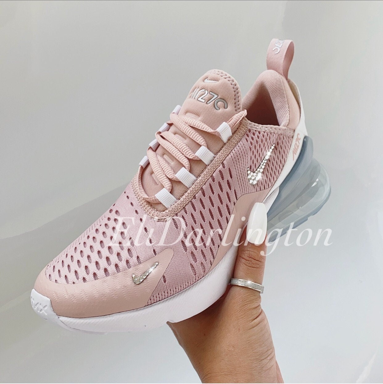 Swarovski Nike Air Max 270 Women's Custom Pink Nike Sneakers