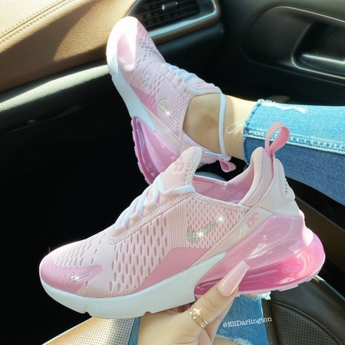 Bling Pink Air Max 270 Shoes in Silver - Etsy