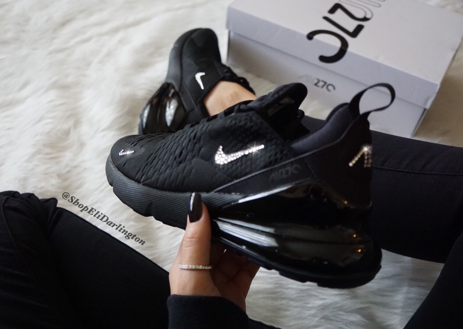 swarovski nike air max 270 black