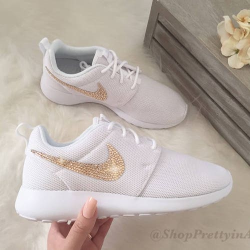 Bling Nike Roshe Shoes With Rose Gold 