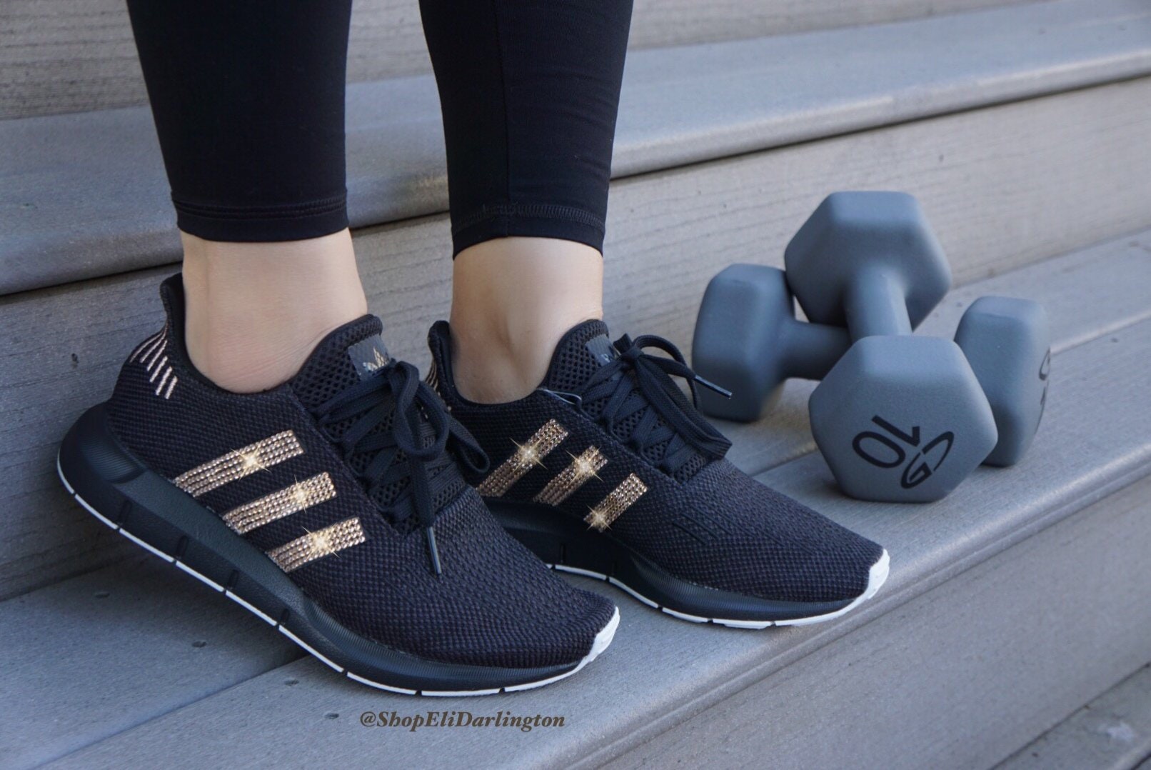 Women's Adidas Swift Run Casual Shoes With Rose Gold - Etsy