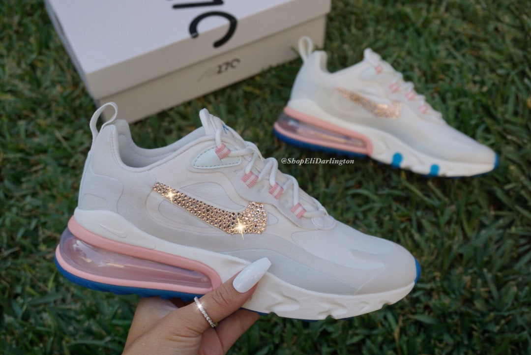 Relatie vreemd Slaapkamer Swarovski Bling Nike Air Max 270 React Shoes in Rose Gold - Etsy