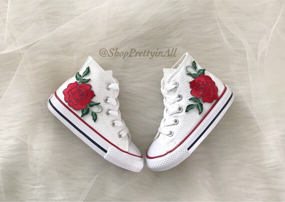 Kids Converse Taylor Shoes Customized Rose - Etsy