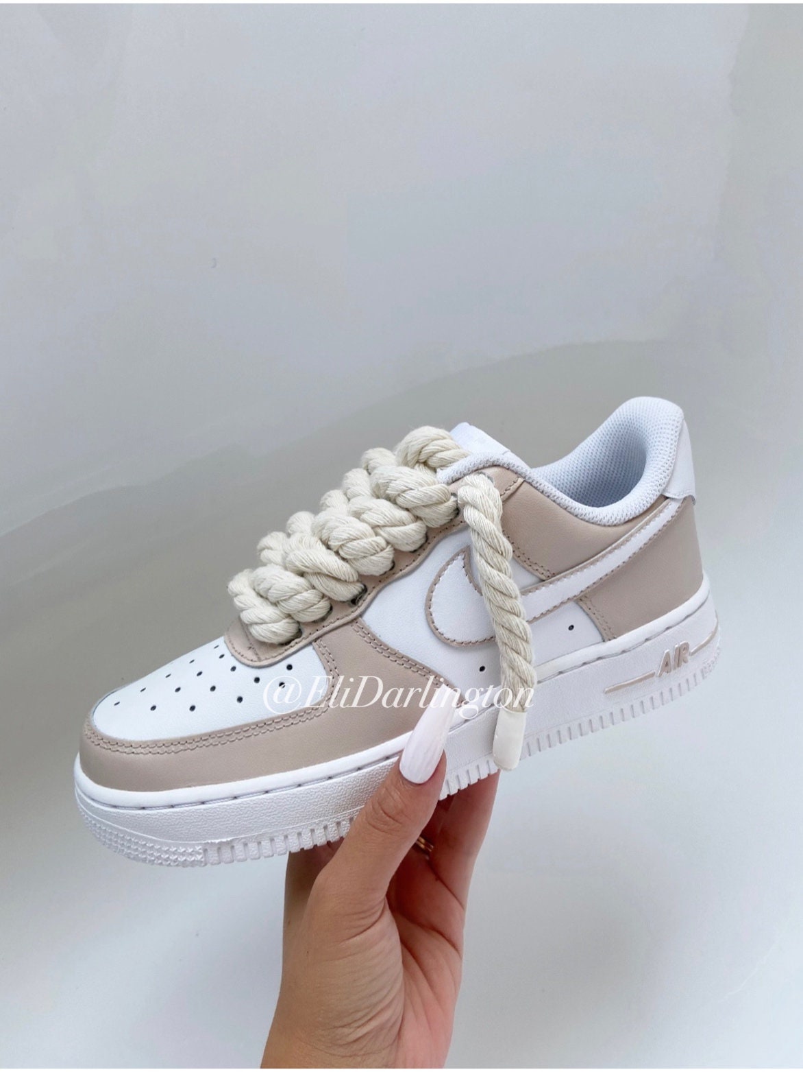 Custom Hand Painted Nike Air Force 1 Low 07 Sneakers With Rope - Etsy