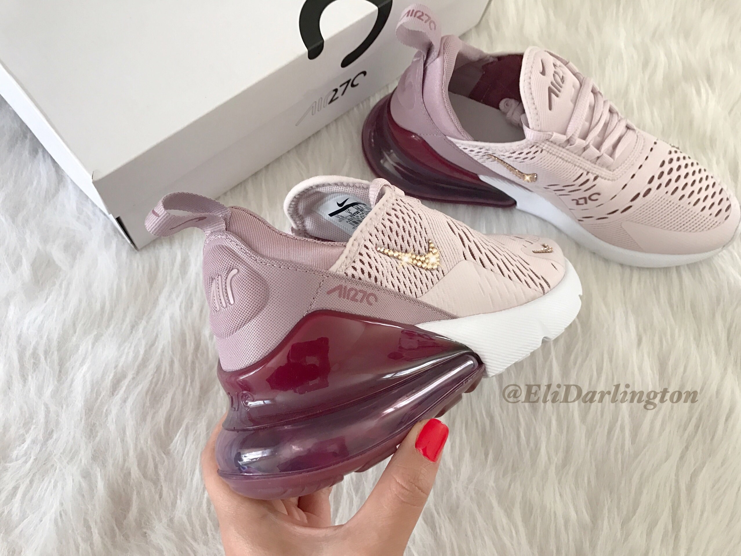 Swarovski Bling Nike Air Max 270 Zapatos en oro rosa cristales | Etsy México