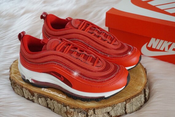 swarovski crystals custom nike air max 97 desert dust sneakers embellished with rose gold swarovski crystals