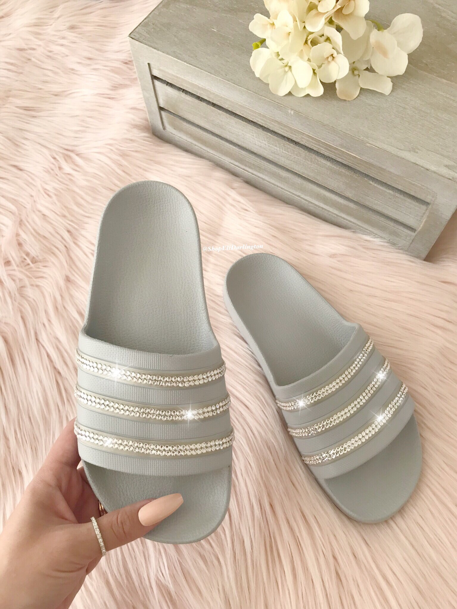 bling adidas slides