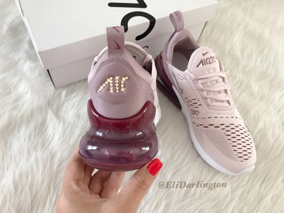 emoción asesinato esfuerzo Swarovski Bling Nike Air Max 270 Zapatos en oro rosa cristales - Etsy México