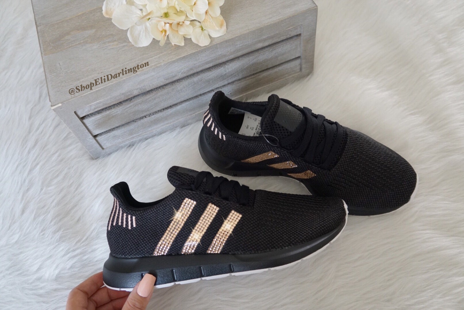 Women's Adidas Swift Run Casual Shoes With Rose Gold - Etsy