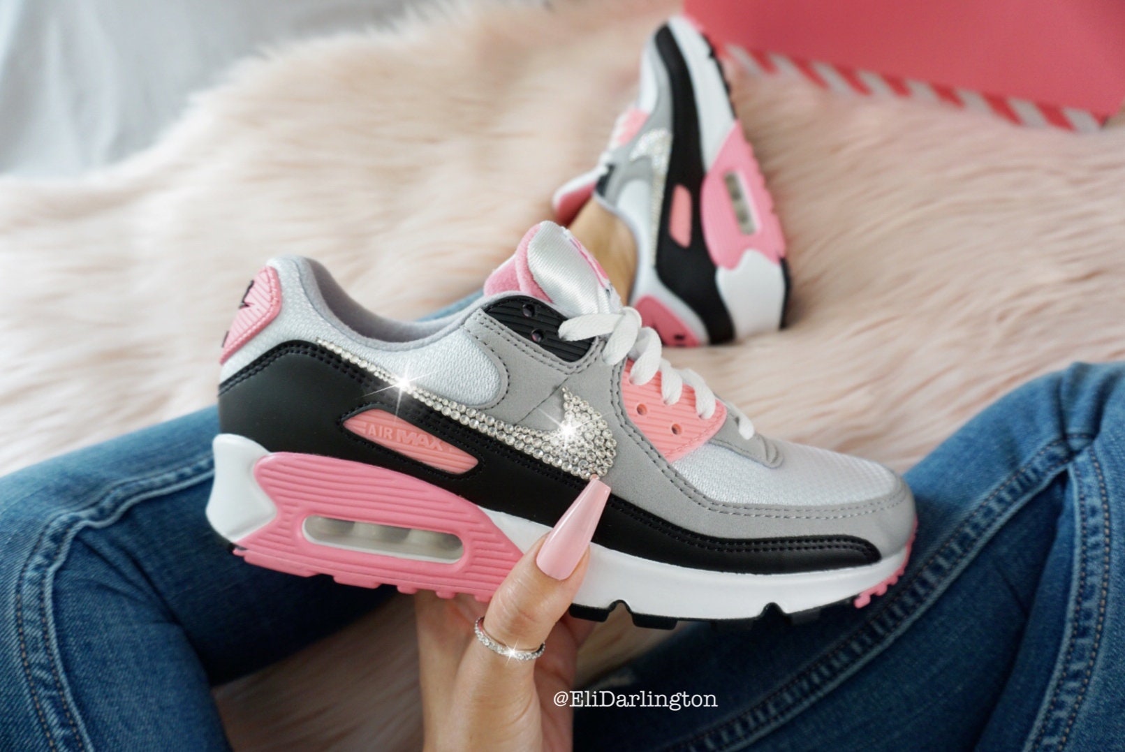 Womens Swarovski Nike Air Max 90 Shoes - Etsy