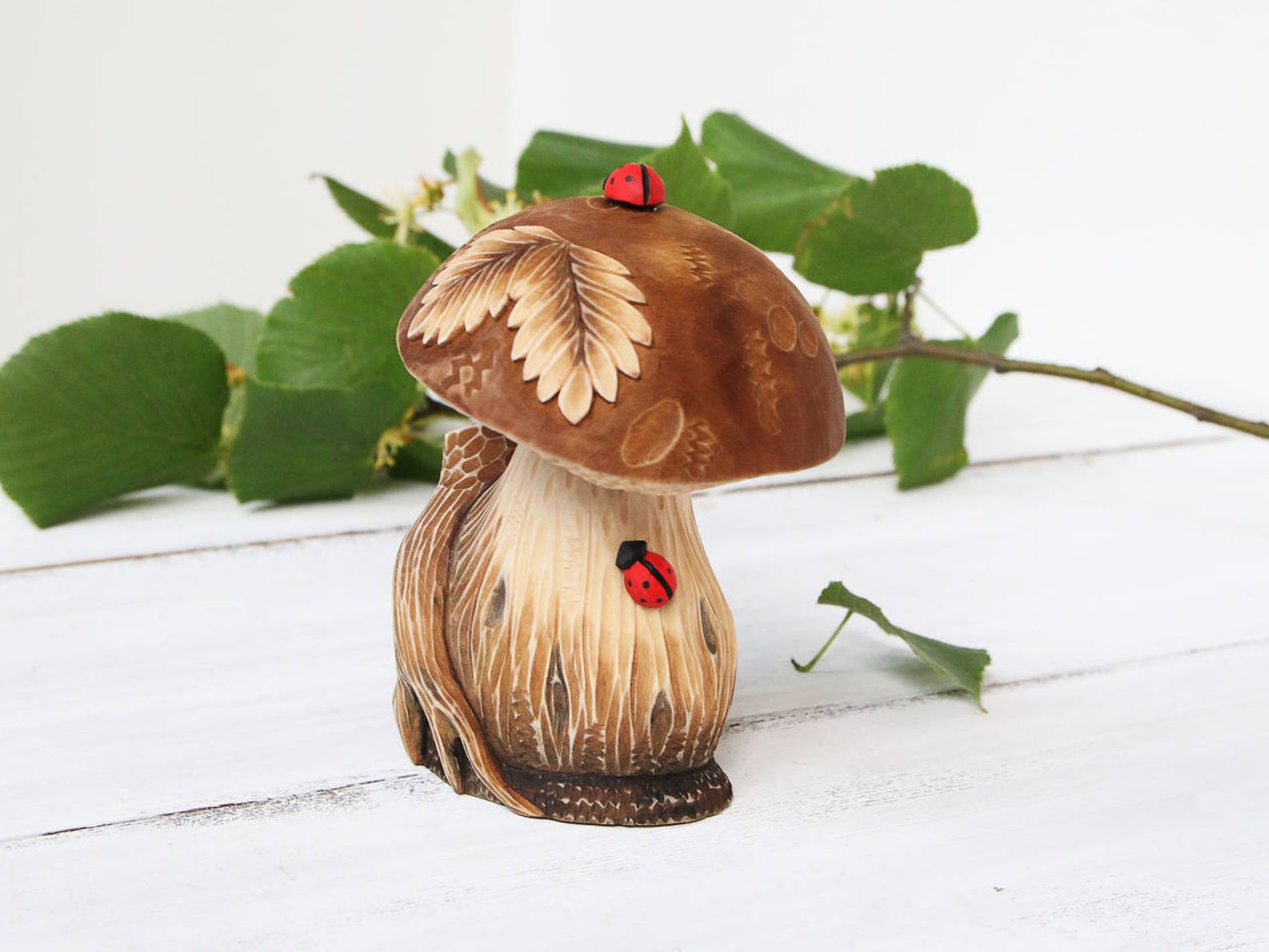 Holz Pilz Figur Holz schnitzen rustikale