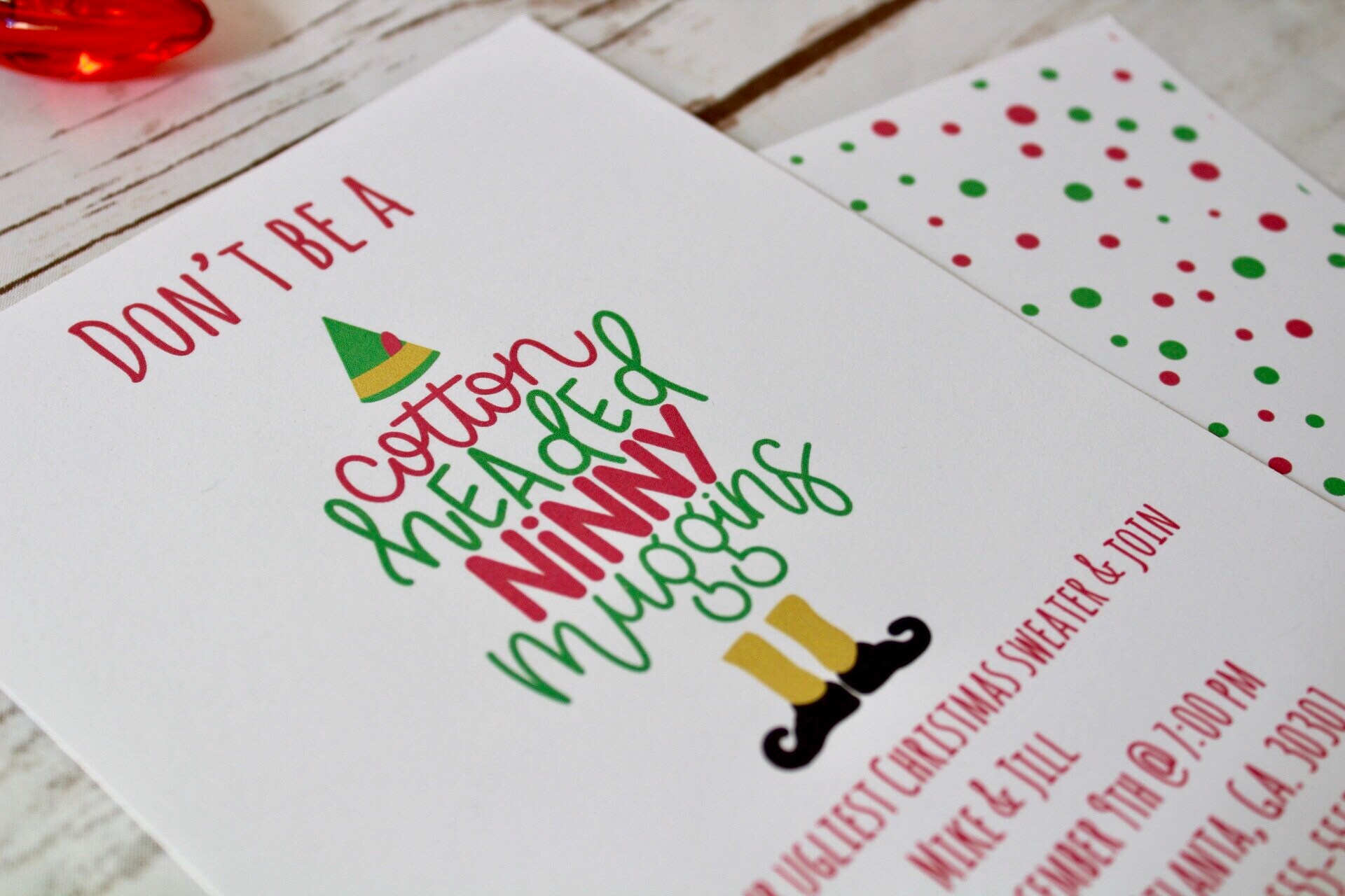Elf Invitation Buddy the Elf Party Ugly Christmas Sweater - Etsy UK