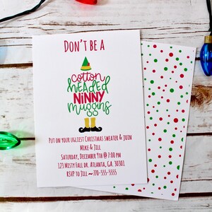 Elf Invitation Buddy the Elf Party Ugly Christmas Sweater Party Invite ...