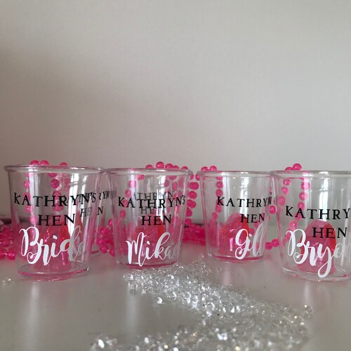 Diamond Ring Shot Glasses Hen Party Shot Glasses Pink Shot Etsy UK