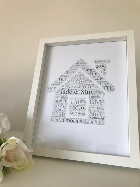 Personalised Word Art Hen print A4 wedding party thank you gift