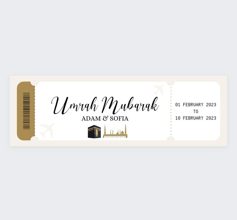 Umrah, Hajj Boarding Pass Umrah Gift Makkah Madinah Memrobila Gift