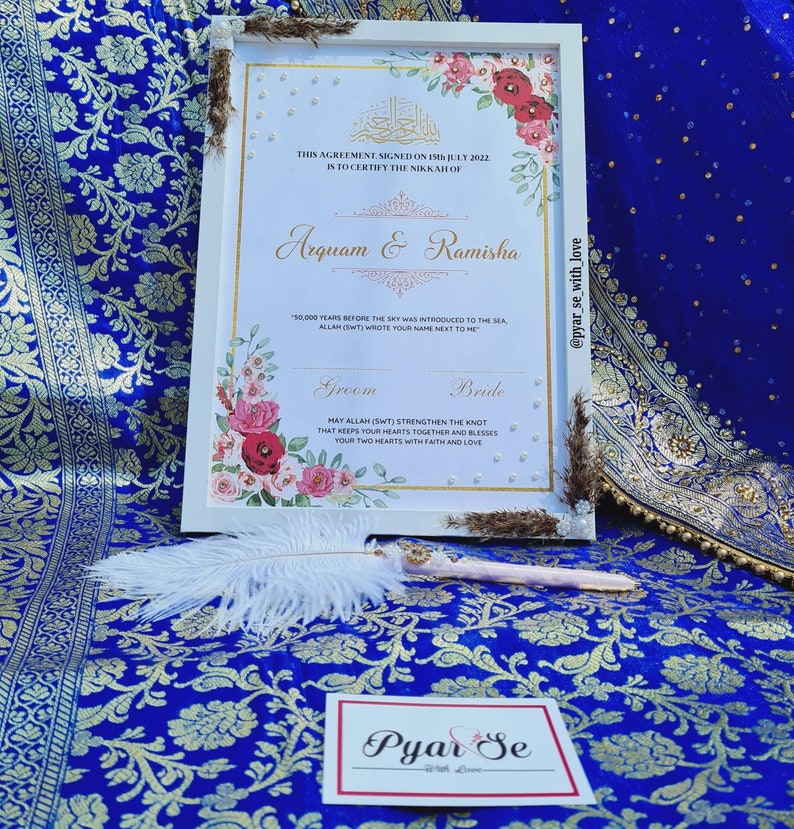 Nikkah Certificate | Nikkah Certificate | Nikkah Nama | Nikkah Contract | Personalised Nikkah certificate Bild 2