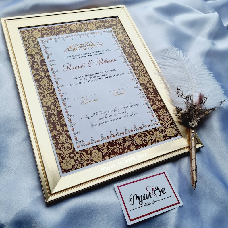 Nikkah Certificate | Nikkah Certificate | Nikkah Nama | Nikkah Contract | Personalised Nikkah certificate Bild 3