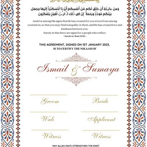 Nikkah Certificate | Nikkah Certificate | Nikkah Nama | Nikkah Contract | Personalised Nikkah certificate Bild 7