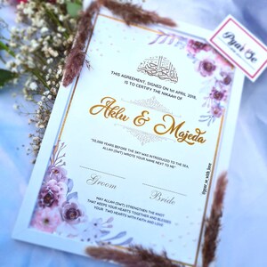 Nikkah Certificate | Nikkah Certificate | Nikkah Nama | Nikkah Contract | Personalised Nikkah certificate Bild 4