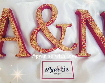 Free standing letters, Initial letters customized & personalised, Wedding welcome table free standing letters