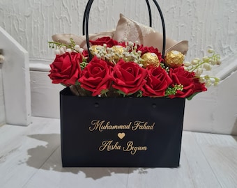 Black Flower Gift Box | Ramadan | Eid | Mother's Day | Flowers | Chocolates | Flowers Gift Box | Gift