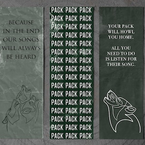 Green Creek Wolfsong inspired Bookmarks