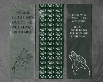 Green Creek Wolfsong inspired Bookmarks