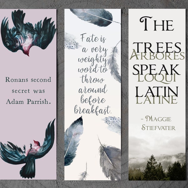 The Raven Cycle inspired Bookmarks