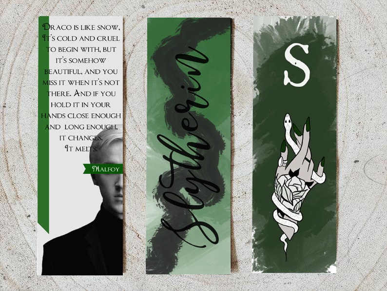 Harry Potter Slytherin inspired Bookmarks