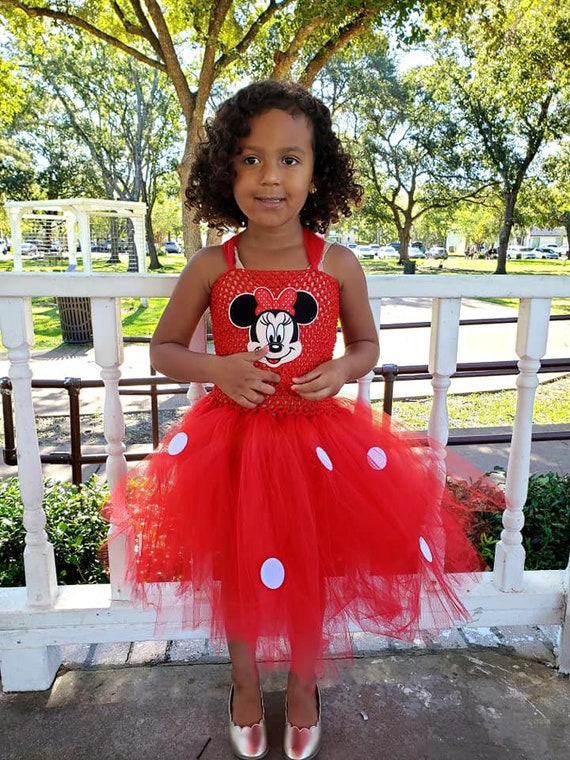 Minnie Mouse Tutu Dress/princess/inspired by Minnie Mouse/gifts for  Girls/halloween Costume/chunky Necklace/bow/disney 