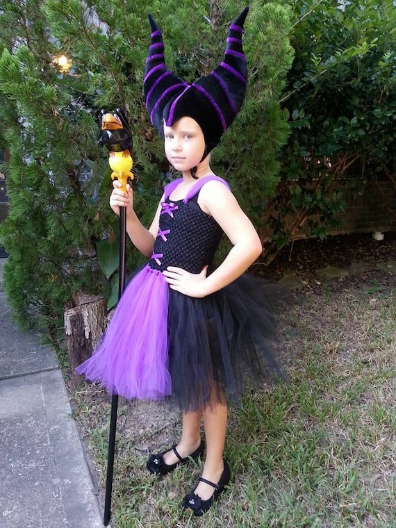 Malificient tutu vestido princesa Inspirado en Malificient La bella durmiente Aurora regalos para ninas disfraz de Halloween collar grueso arco Disney Etsy Espana