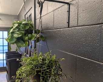 Heavy Duty Flower Pot Hanger for Wall Mount Hand Forged Solid Iron 50+lbs