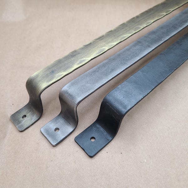 Low Profile Towel Bar Rod - Kitchen Bath - Hammered Black Brass Silver - 1.5" Projection