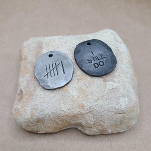Iron Coin Keychain - 6 Tally Hash Marks I Still Do Hand Stamped and Forged - 6th Anniversary Gift