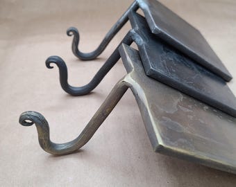 Hand Forged Christmas Stocking Mantle Hook Solid Iron