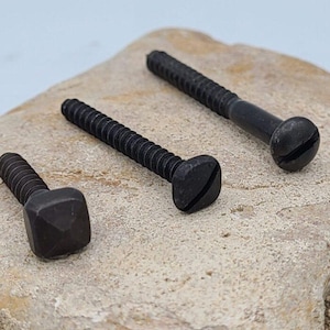 Decorative Black Iron Acorn Pyramid Screws | 10 Pack | Custom Sizes | Industrial Hardware | Durable Steel with Oxide Coating