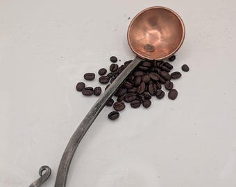 Hand-Forged Pure Copper Coffee Scoop – Rustic 1 Tablespoon Measuring Spoon & Coffee Bar Decor
