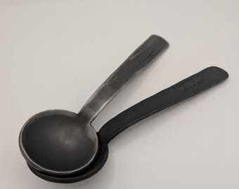 Personalized Coffee Scoop - Hand Stamped Forged Iron Anniversary Gift