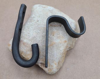 Hand Forged Iron Curtain Rod Bracket - Black Tapestry Hanger