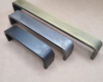 Hand Forged Wide U Cabinet Pull: Modern Industrial Hardware