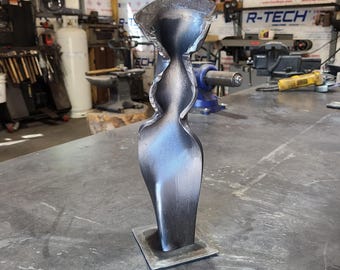 Metal Table Sculpture - Forged Flow - Modern Abstract Art