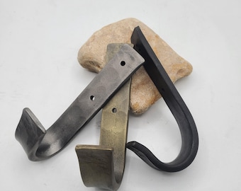 Bath Towel Hook - Modern Rustic Industrial - Hand Forged