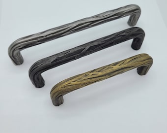 Twig Tree bark Cabinet Pulls Hand Forged Solid Iron